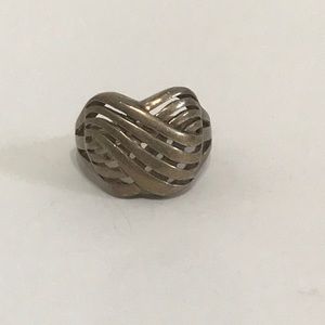 Vintage Crisscross wavy Sterling Silver Ring